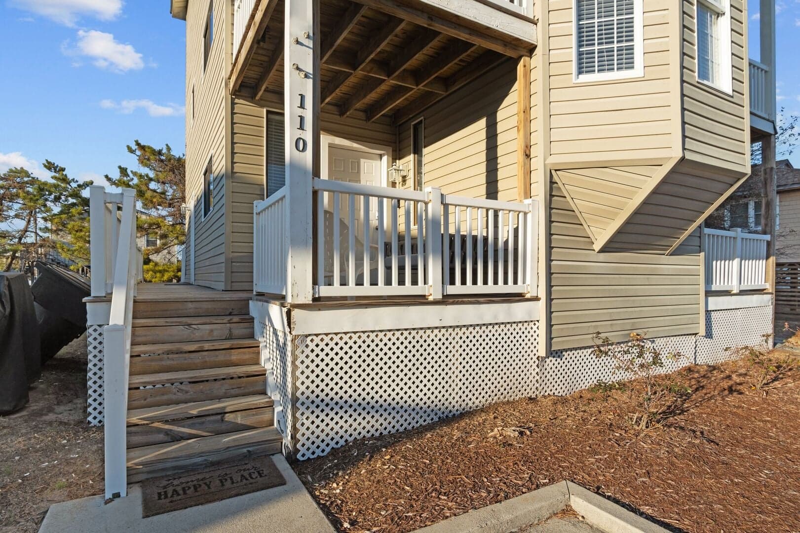Front porch entrance at 110 Baker Avenue